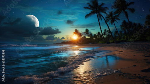 Moonlit Serenity: Embracing Beach Bliss
