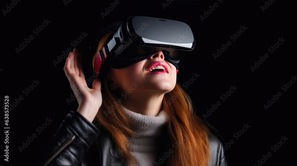 Woman Enjoying VR Technology Woman Enjoying VR Technology