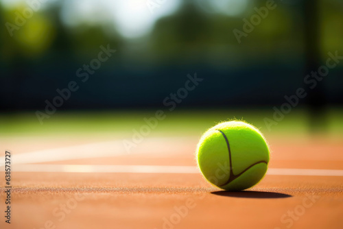 Tennis Court Allure: Ball Composition © Andrii 