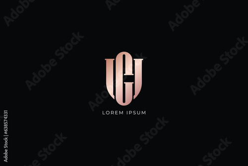 Ug letter luxury design modern style creative golden wordmark design typography illustration, ug wordmark, gu logo photo