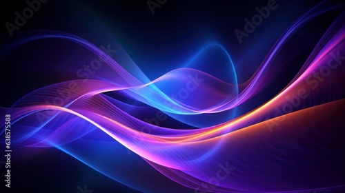 Mesmerizing Waves of Neon Light: An Abstract Artwork with a Glowing Space Background, Intricate Design & Stunning 8K Resolution HD Wallpaper
