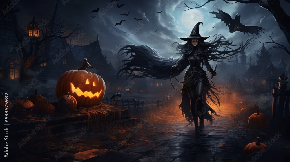 Happy halloween, kids will enjoy the halloween festival, the ghosts will come out on the halloween festival.Generative Ai