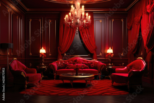 Luxury Red Room Interior