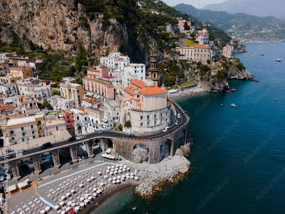 Views from Atrani on the Amalfi Coast, Italy by Drone