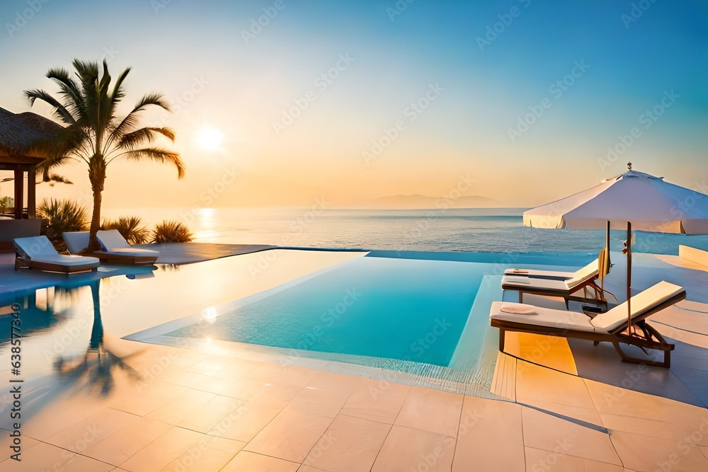 Luxury Swimming Pool Overlooking the Ocean