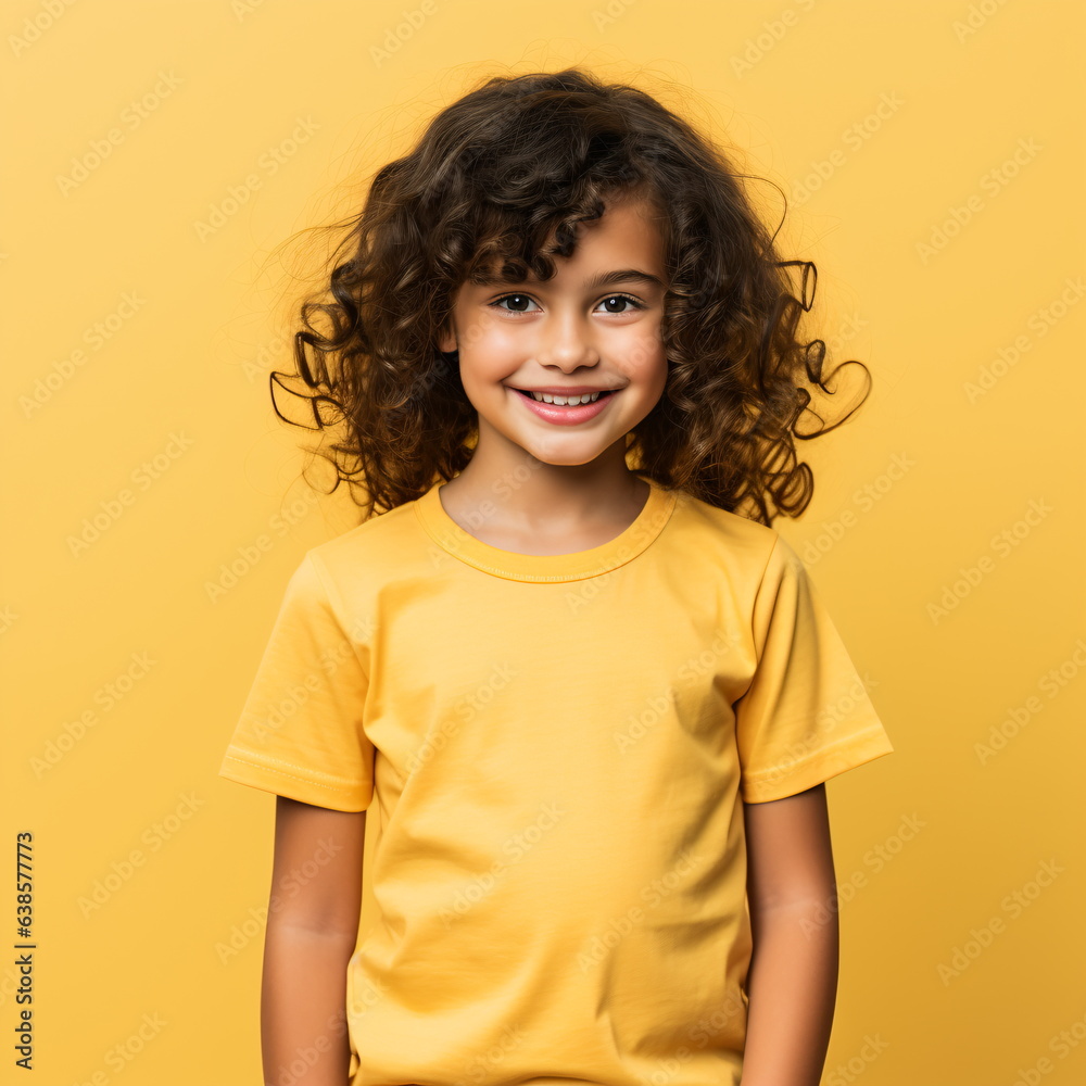Beautiful little girl in a white blank t-shirt Beautiful little girl in a white blank t-shirt
