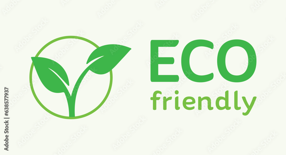 Fototapeta premium Eco friendly, green, cruelty free. Vegan, plant based. Symbol vector, icon, design