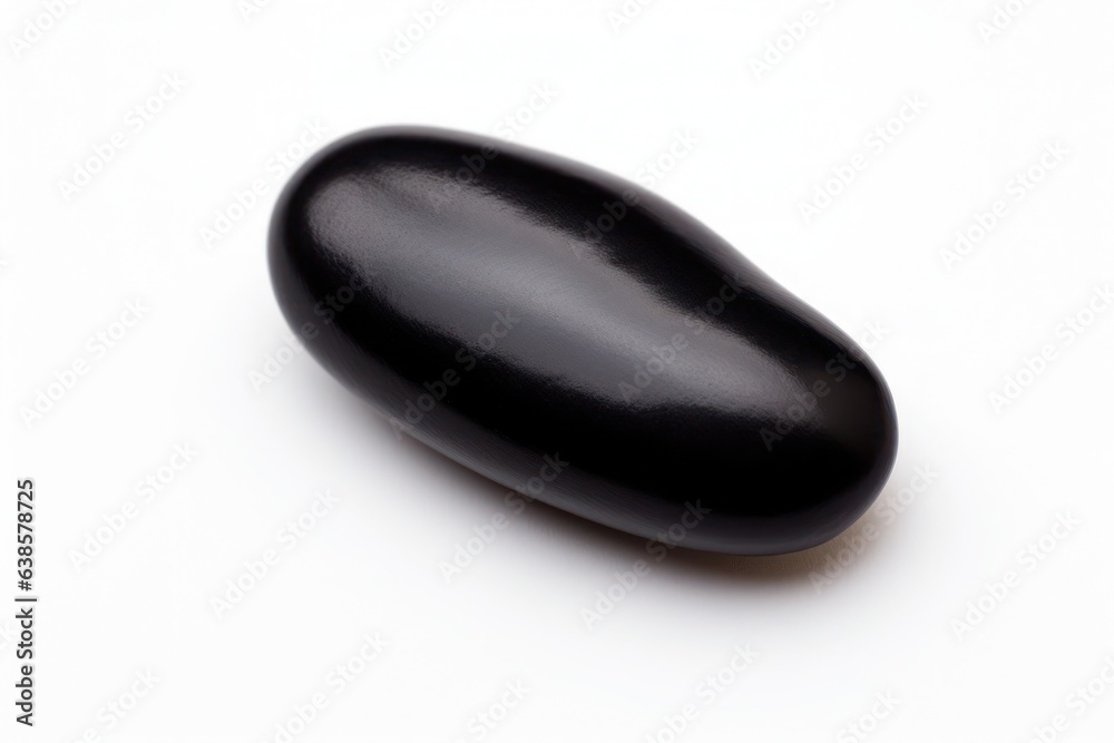 a black bean on a white background, created by Generative AI a black bean on a white background, created by Generative AI