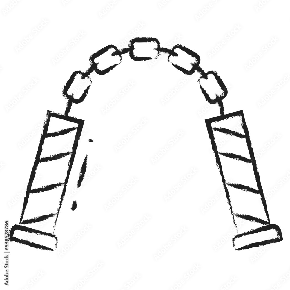 Fotografie Hand drawn Nunchaku icon
