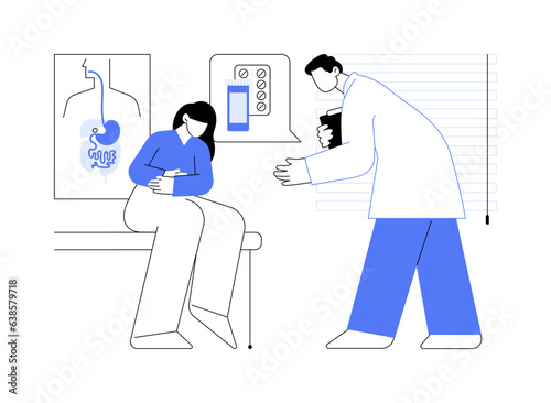 Digestive issues treatment abstract concept vector illustration.