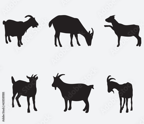 Vector Collection of goat Silhouettes