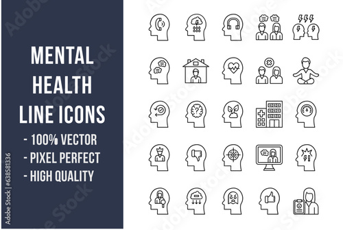 Mental Health Line Icons