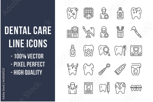 Dental Care Line Icons