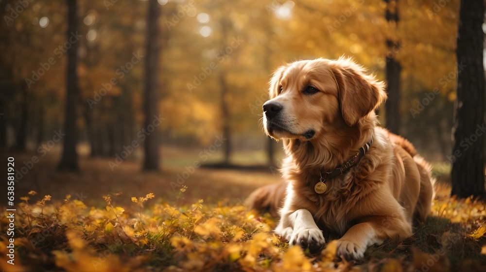 photo labrador retriever dog on the garden