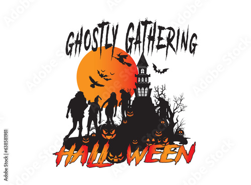 Happy Halloween Party Celebrations vector, Illustrations, art, clipart, T- Shirt Design