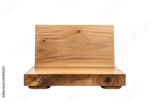 Light brown wooden pedestal isolated on transparent background PNG