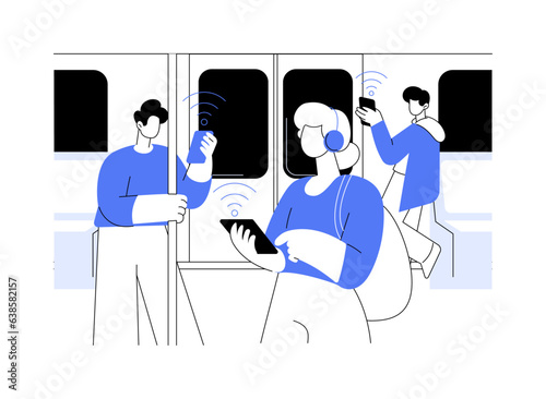 5G public Wi-Fi abstract concept vector illustration.