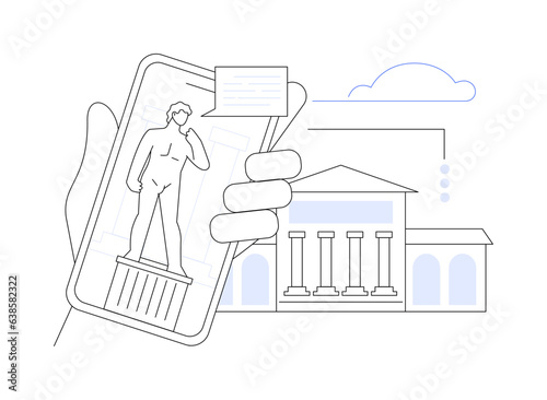 Augmented reality experience with 5G abstract concept vector illustration.