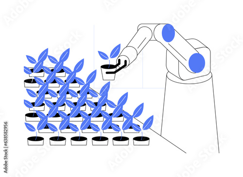 Robotic greenhouse abstract concept vector illustration.