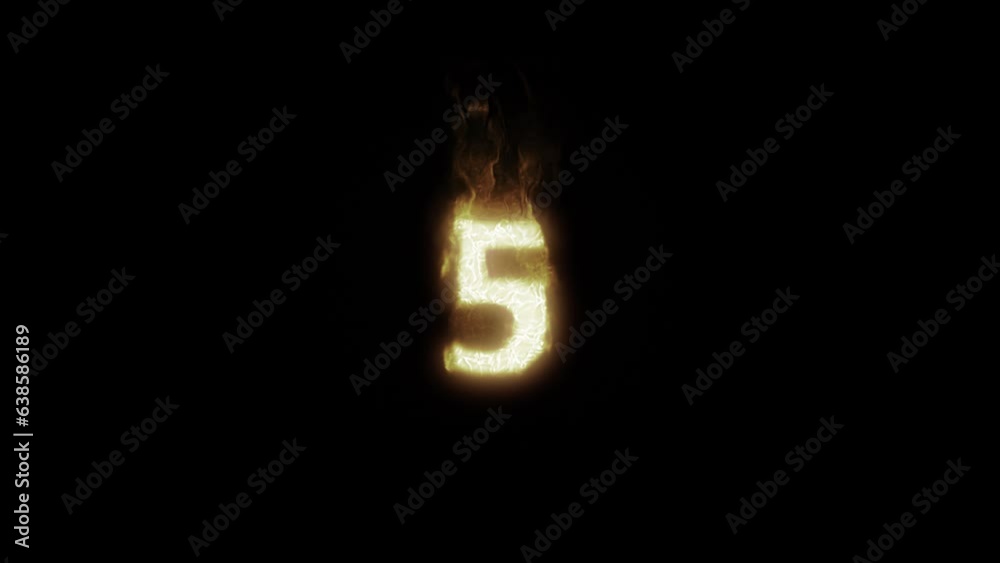 Burning Number 5. Fire Number. Alpha Channel. Transparent Background Burning Number 5. Fire Number. Alpha Channel. Transparent Background