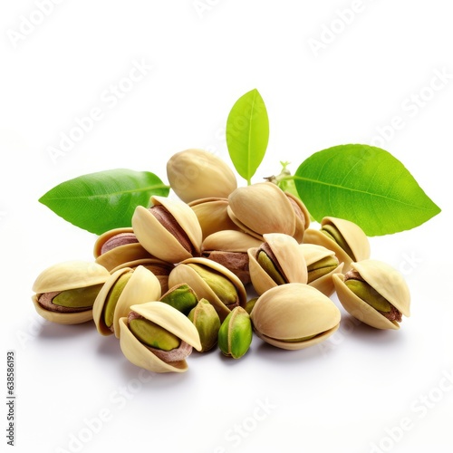 pistachio nuts isolated on white photo