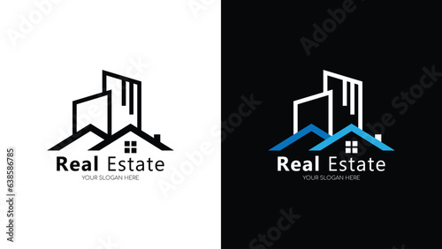 minimalist real estate logo design including two styles