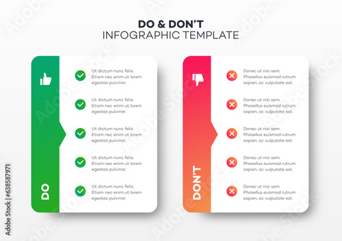 Do and dont infographic template vector 10 eps