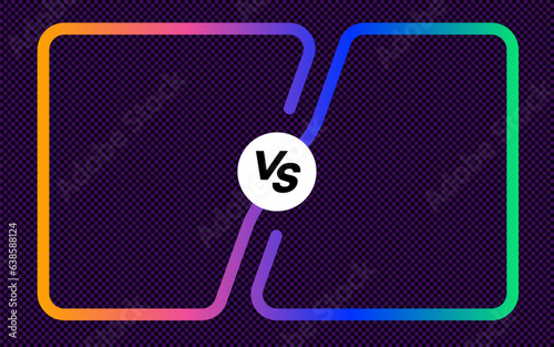 Versus banner neon frame and vs sign vector isolated on transparent background neon style for sport, competition, contest, match game, announcement of two fighters, battle. VS concept. 10 eps
