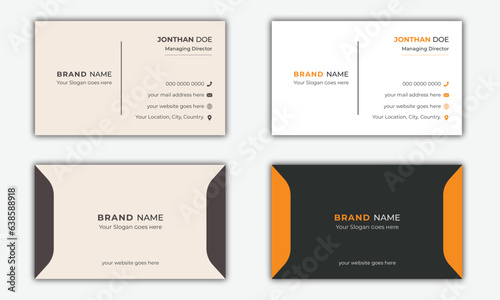 Modern Creative business card design template,  horizontal simple name card vector design template