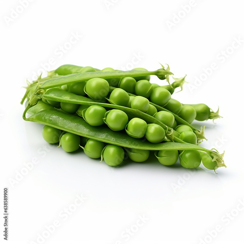 green peas isolated on a white background. Generative in ai
