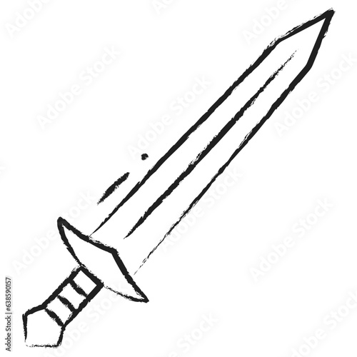 Hand drawn Broad Sword icon