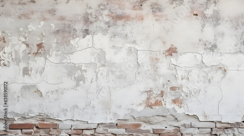 Photo Un mur en brique avec de la peinture qui s'effrite.