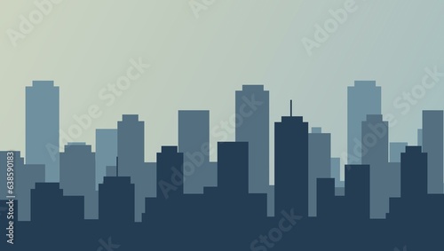 Set of cityscape background. Skyline silhouettes. Modern architecture. Horizontal banner with megapolis panorama. Building icon. Vector illustration. City silhouettes  building vector illustration.