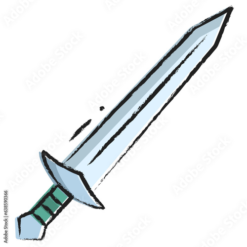 Hand drawn Broad Sword icon