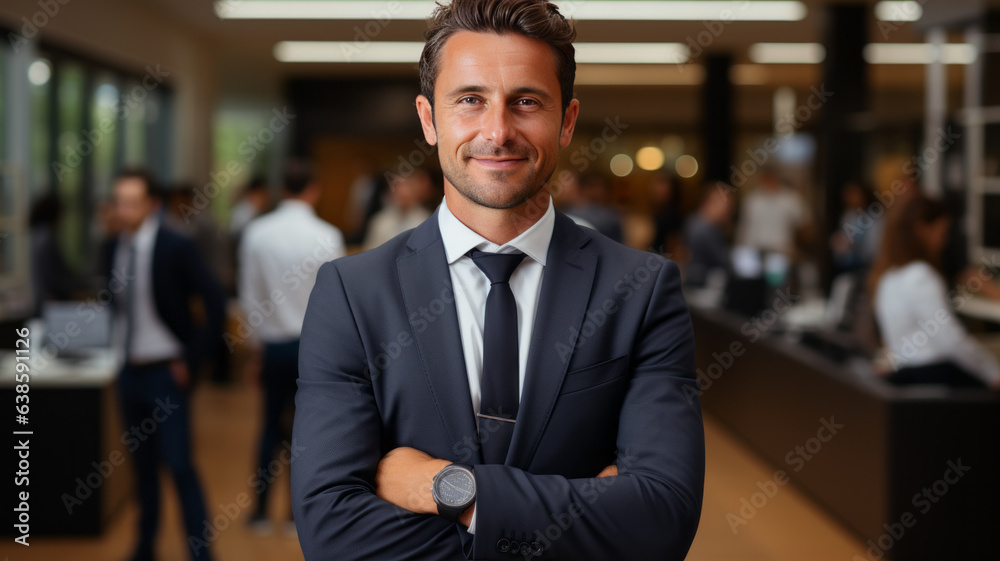 Portrait of a business american man in light cream. Portrait of a business american man in light cream.