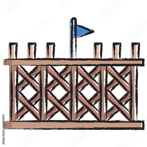 Hand drawn Wood wall  icon