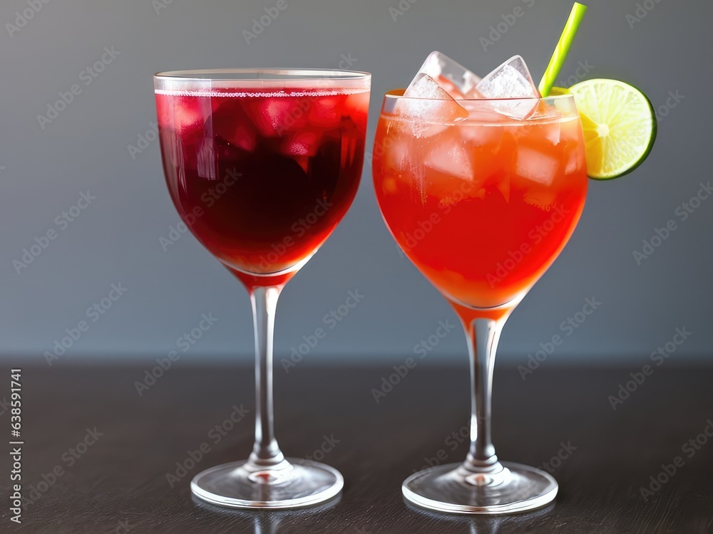 Cocktail in a glass glass on a dark background. Generated AI Cocktail in a glass glass on a dark background. Generated AI