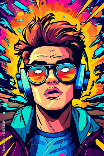 create crazy edit poster cartoon style, no text