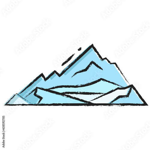 Hand drawn ice mountain icon