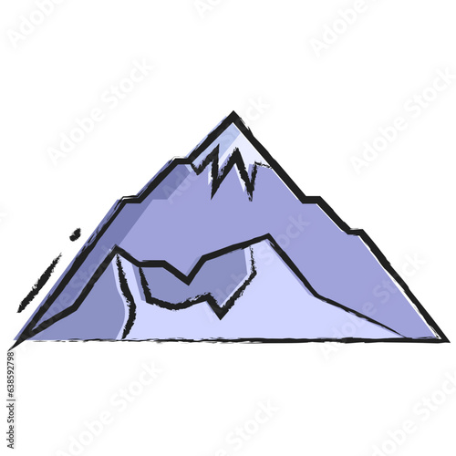 Hand drawn mountain icon