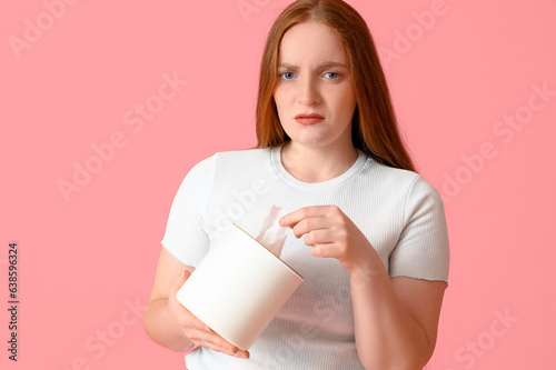 Allergic young woman with t...
