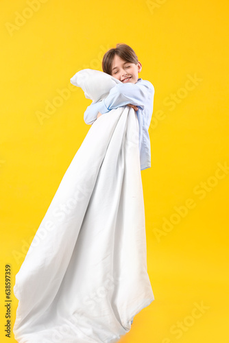 Cute little boy with blanke...