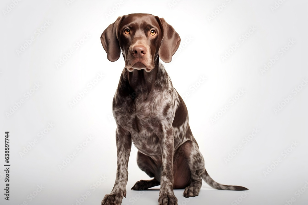 A beautiful adorable dog isolated on white background. Generative AI A beautiful adorable dog isolated on white background. Generative AI