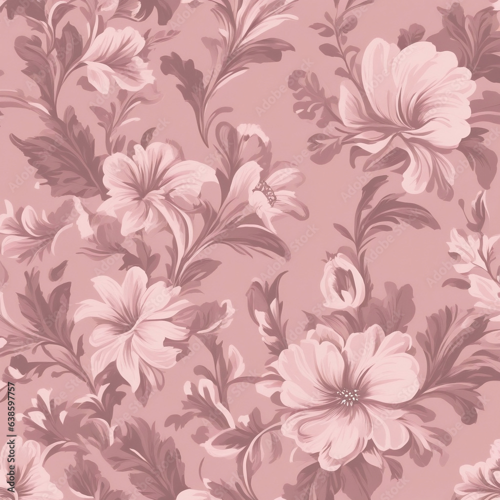 Seamless floral background. Generative AI.