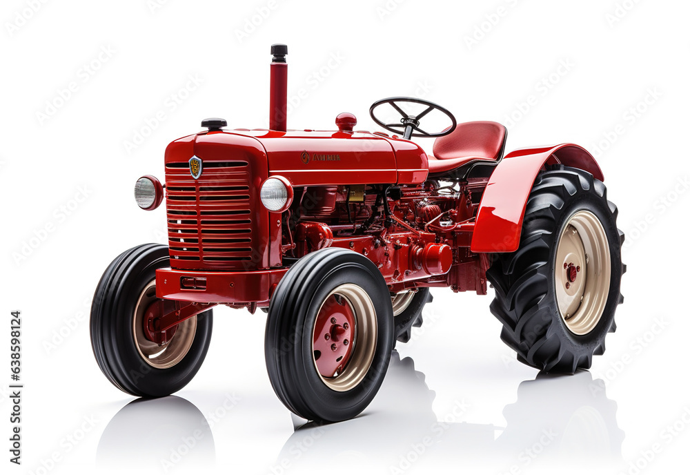 Obraz premium red tractor isolated on white