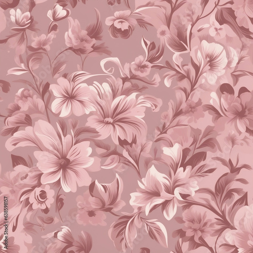 Seamless floral pattern. Generative AI.