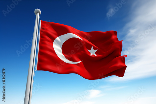 Turkish Flag. 29 Ekim Cumhuriyet Bayrami concept. 100th year of the Republic of Turkiye. Turk Bayragi. photo