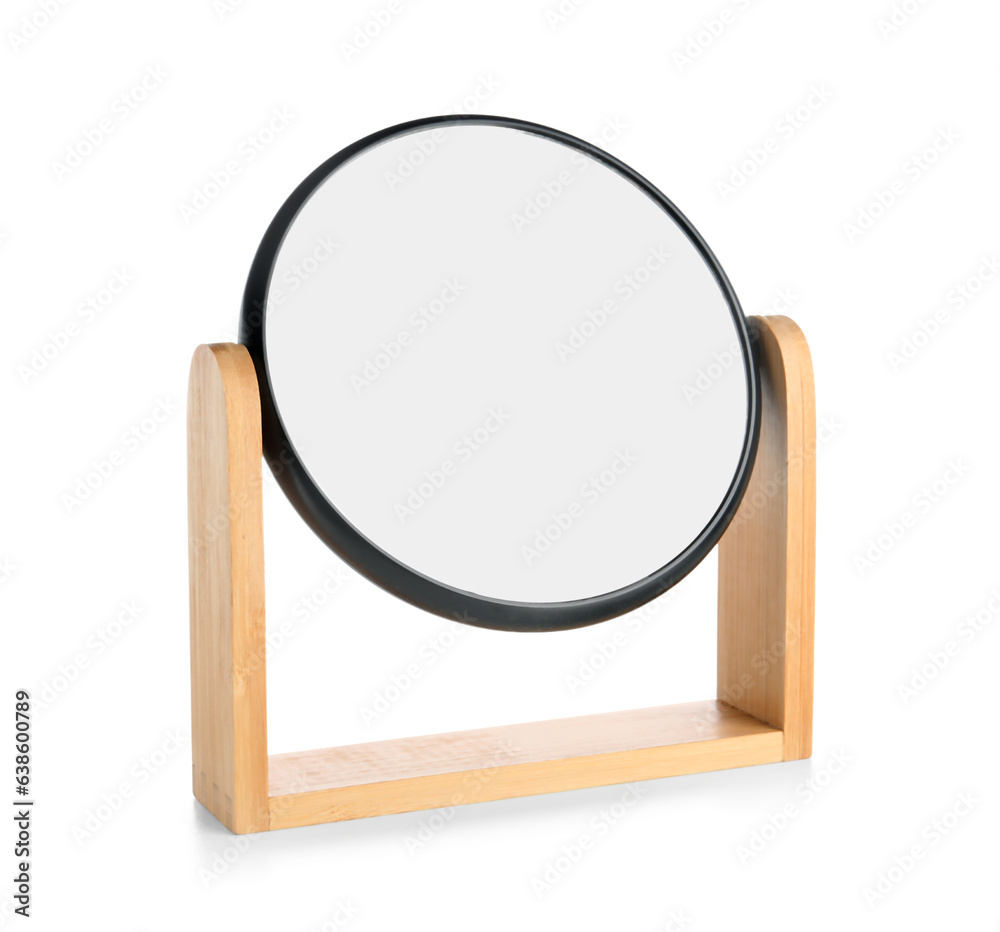 Fototapeta premium Table mirror on white background