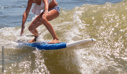 Photography Young girl surfing close up