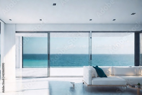 Modern minimalist style villa concept. AI generated illustration © vector_master